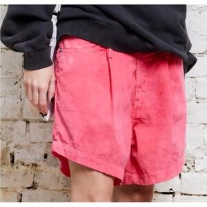 NWT! R13 Damon Pleated Shorts Fuchsia Corduroy Sz 29